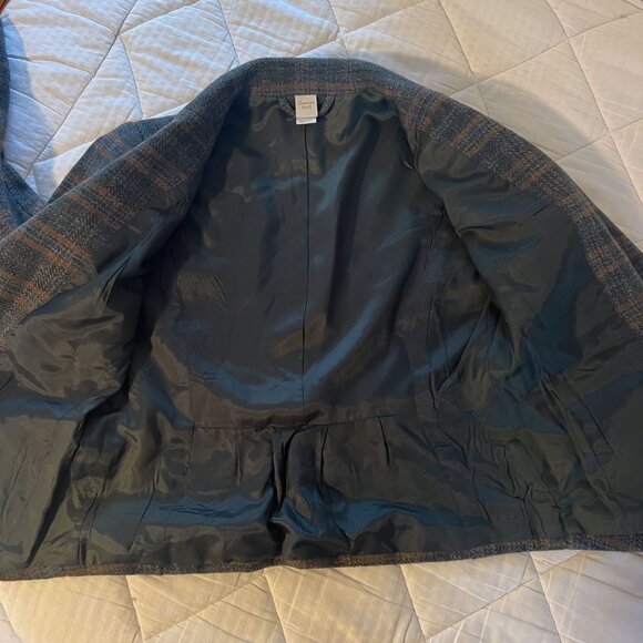 Garnet Hill 100% Wool Blend Plaid Blazer Jacket School boy Academia Size 4 - Picture 5 of 11